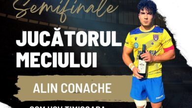 Alin Conache a fost desemnat cel mai bun jucător al semifinalei Steaua - SCM Timișoara: 21-23 (foto: Rugby Romania)
